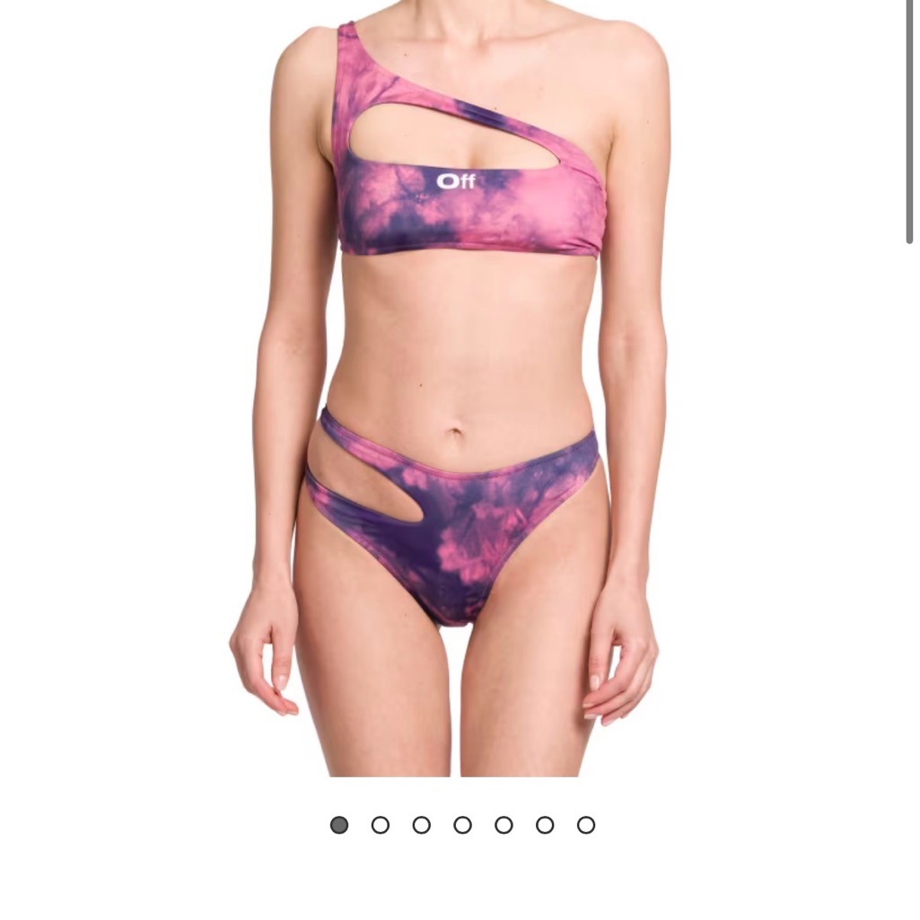 Off-White Pink And Purple Tie Dye Cutout Bikini New No Tags